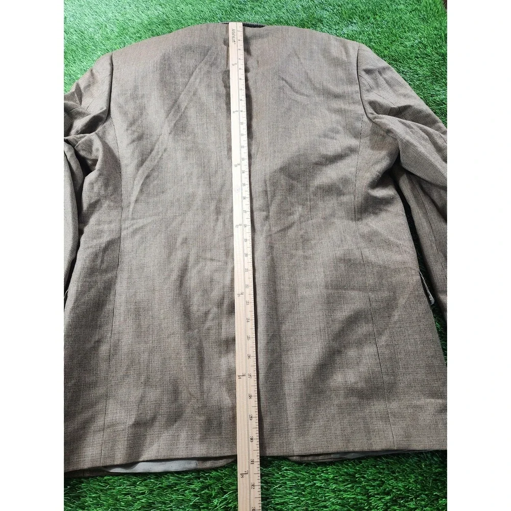 Tommy Hilfiger Sport Coat Mens 42R‎ Brown Wool Three Button Check Blazer Jacket